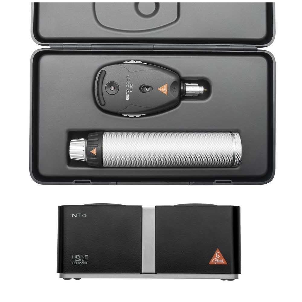 HEINE BETA 200S LED Ophthalmoskop Set mit Tisch-Ladestation