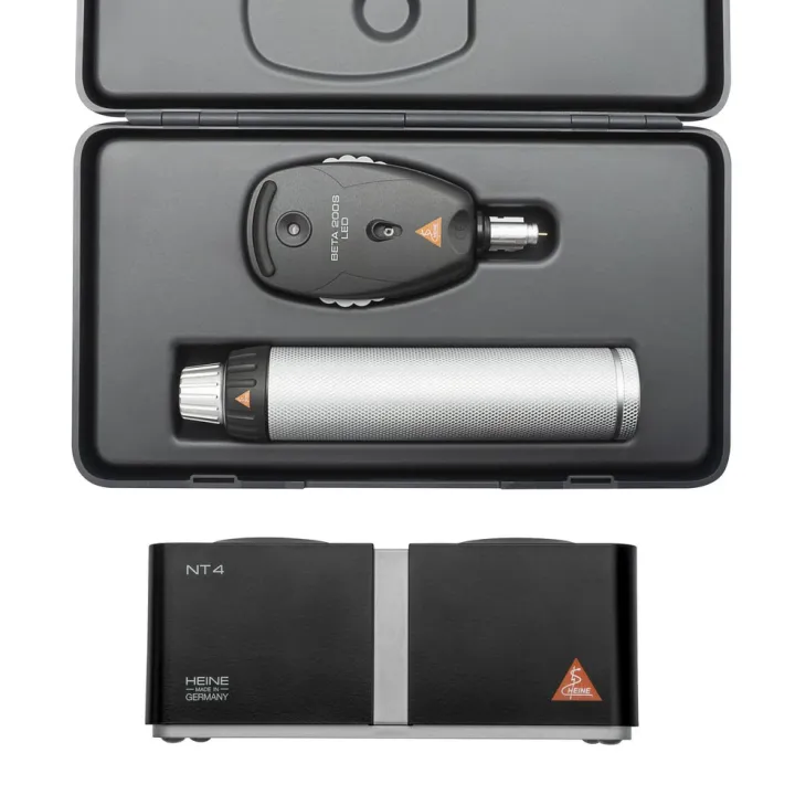 HEINE BETA 200S LED Ophthalmoskop Set mit Tisch-Ladestation