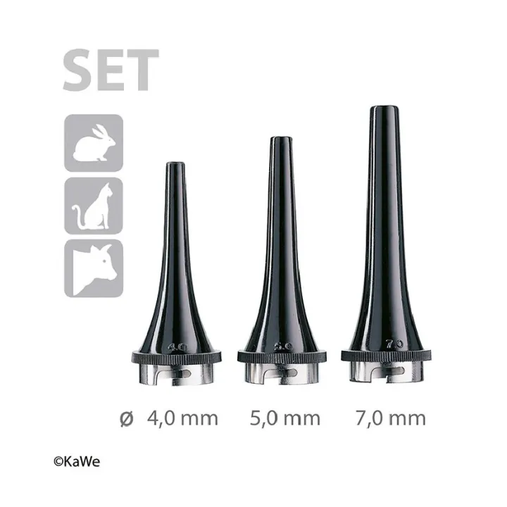 KaWe Dauer-Ohrtrichter VET Ø 40/50/70 mm schwarz 3 St.
