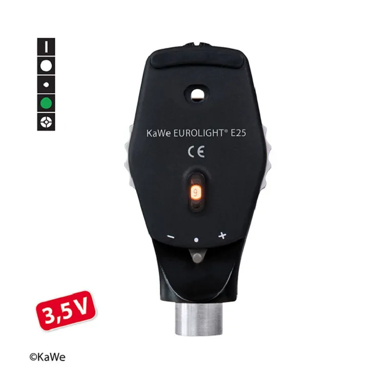 KaWe EUROLIGHT E25 35V schwarz Ophthalmoskop-Kopf