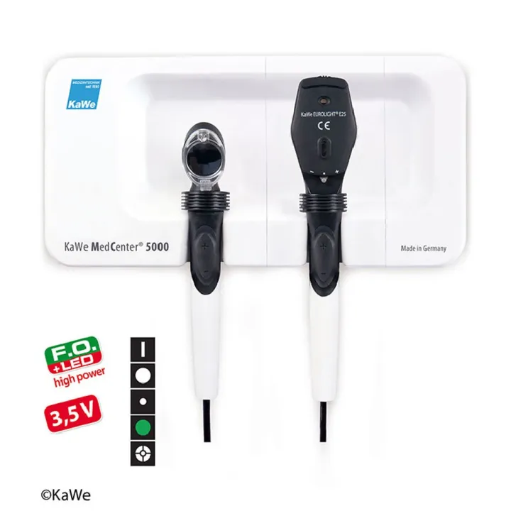 KaWe MedCenter 5000 35V F.O LED/E25 Set mit 2 Köpfen 2 Griffen