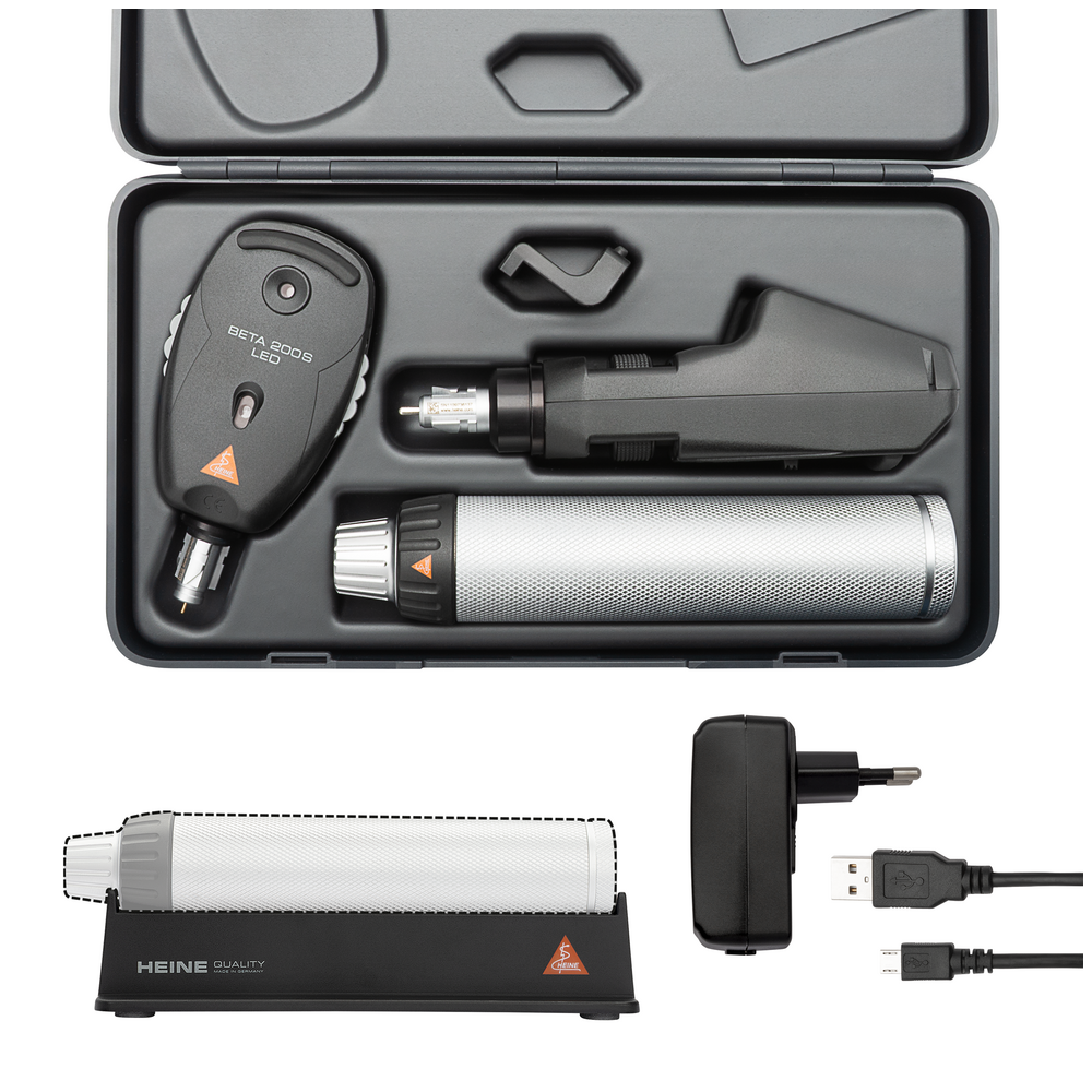 HEINE BETA 200S LED Ophthalmologischer Diagnostik Set mit Ladegriff USB