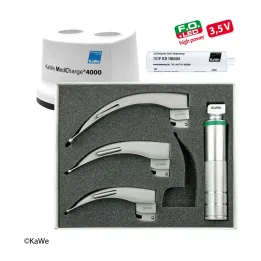 KaWe F.O. Laryngoskop SET Erwachsene 1 Griff 3 Spatel 35V LED