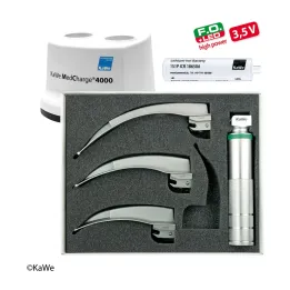KaWe F.O. Laryngoskop SET Erwachsene 1 Griff 3 Spatel 35V LED
