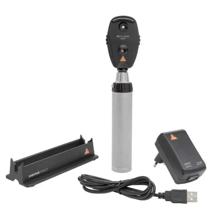 HEINE BETA 200 LED Ophthalmoskop Set mit Ladegriff USB