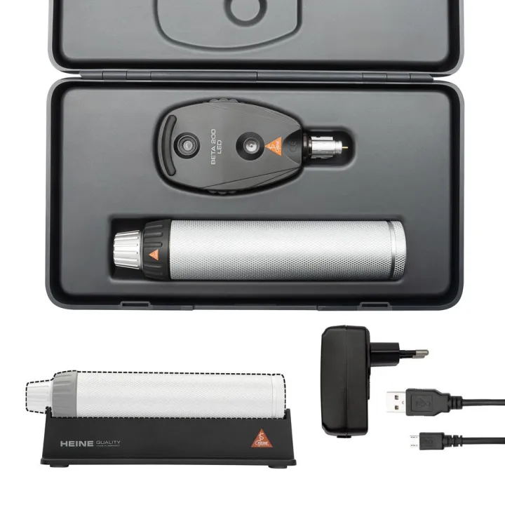 HEINE BETA 200 LED Ophthalmoskop Set mit Ladegriff USB