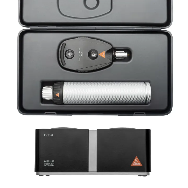 HEINE BETA 200 LED Ophthalmoskop Set mit Tisch-Ladestation