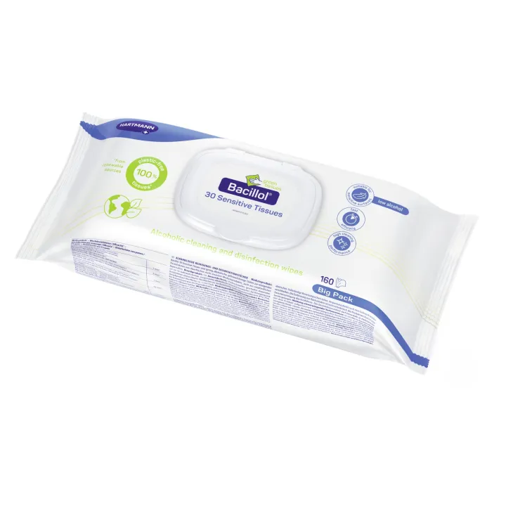 HARTMANN Bacillol 30 Sensitive Green Tissues – 1 Stück à 24 Tücher