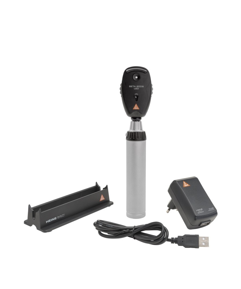 HEINE BETA 200S LED Ophthalmoskop mit Ladegriff im Etui