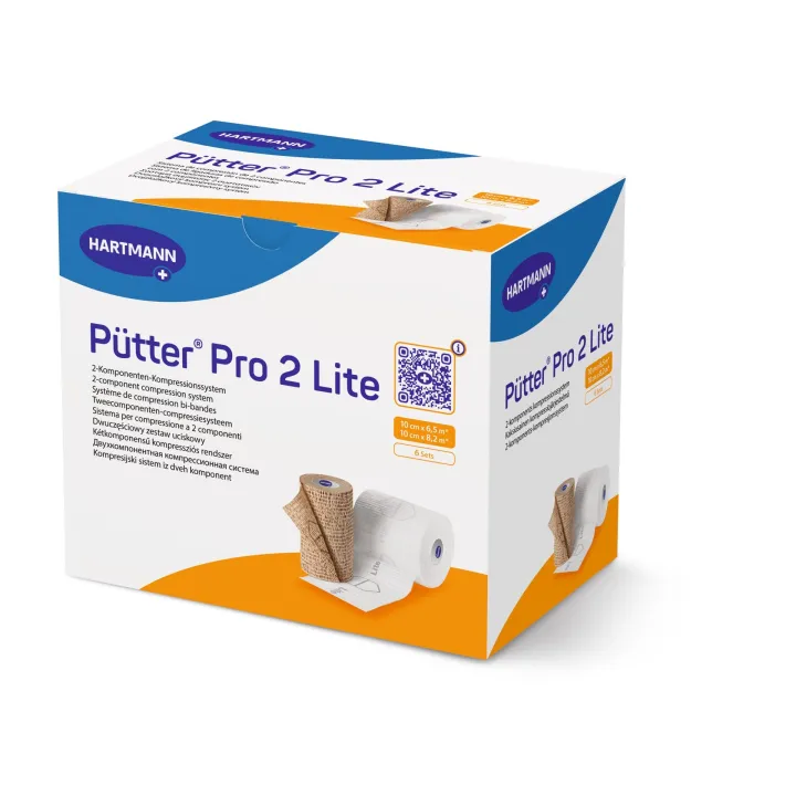 HARTMANN PütterPro 2 Lite – Kurzzug-Polsterbinde Kompressionsbinde mit Langzug-Eigenschaft